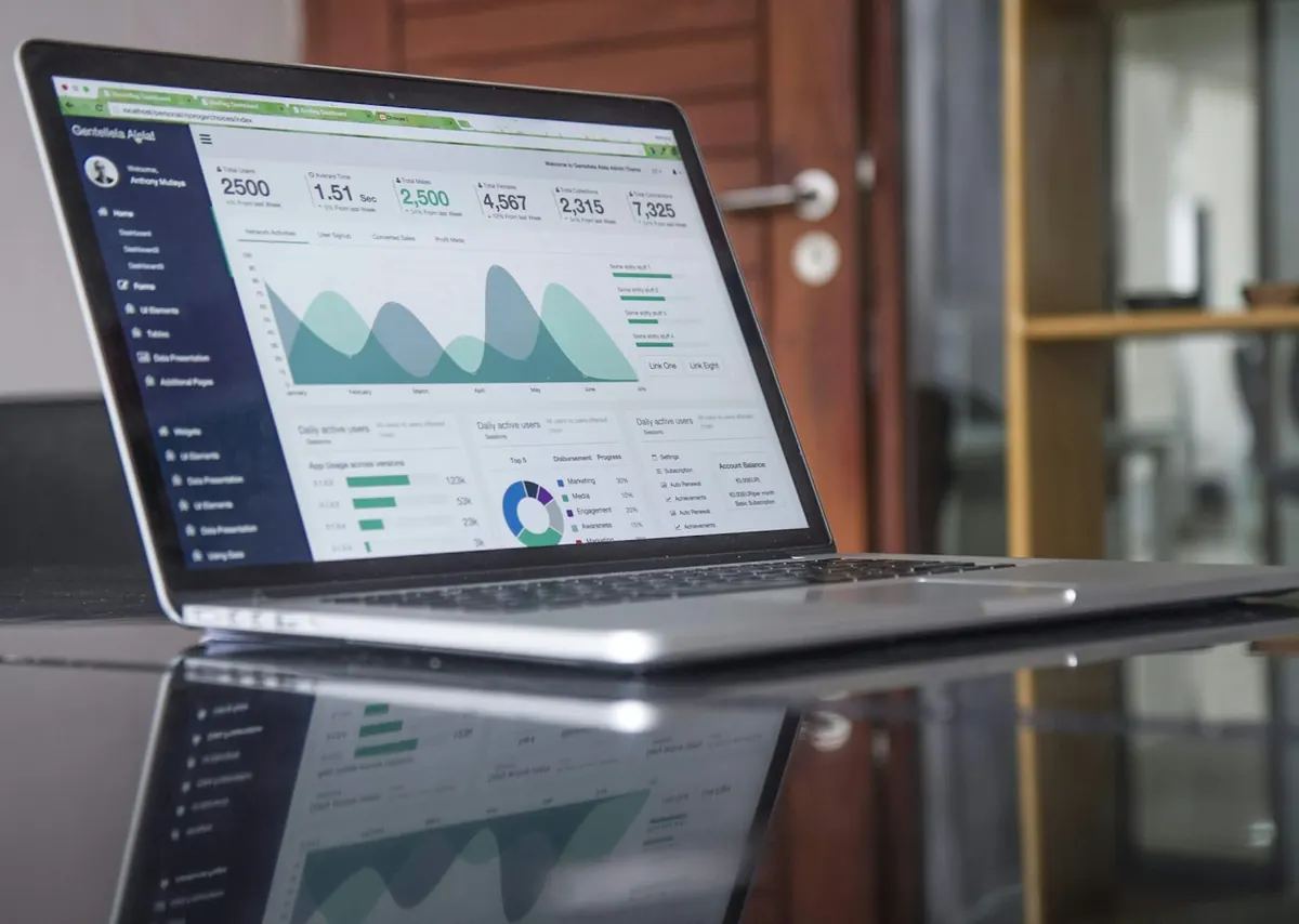 Laptop showing marketing analytics